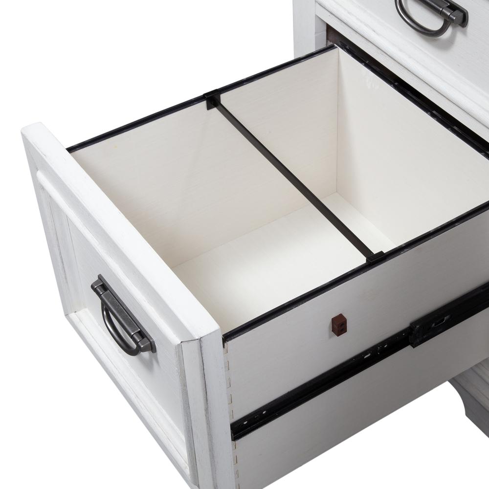 Allyson Park Desk in Wirebrushed White w/ Charcoal Top