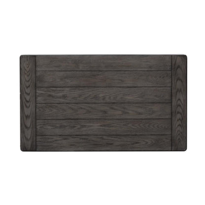 Allyson Park Rectangular Cocktail Table in Wirebrushed White w/ Charcoal Top