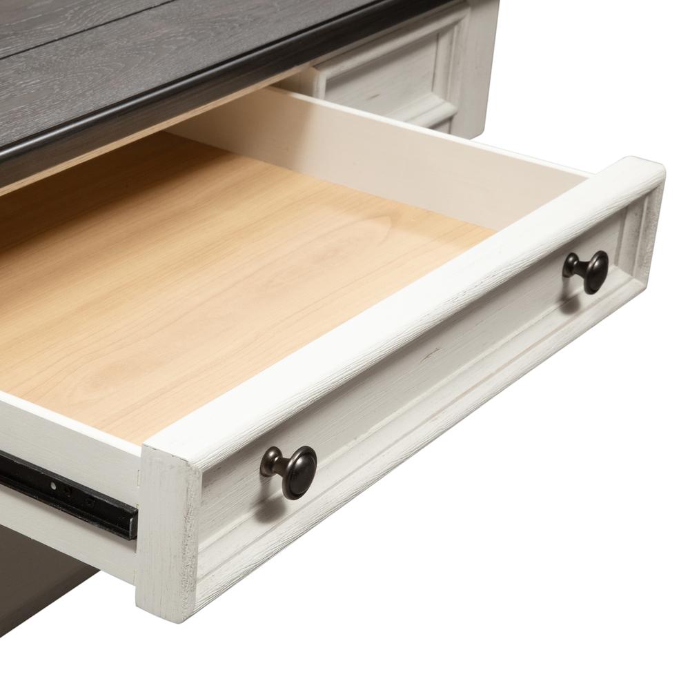 Allyson Park Rectangular Cocktail Table in Wirebrushed White w/ Charcoal Top