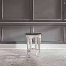 Allyson Park Console Stool in Wirebrushed White w/ Charcoal Top