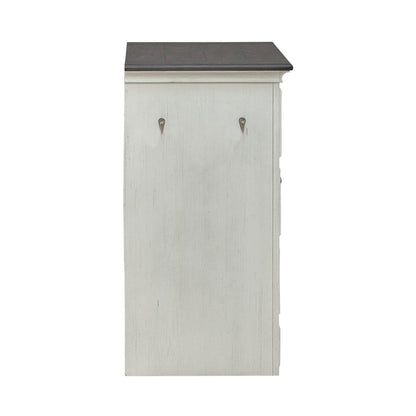 Cabinet Cottage Home Storage Pet Food Bowl Drawer - White w/ Charcoal Tops