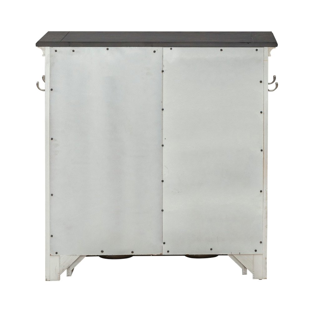 Cabinet Cottage Home Storage Pet Food Bowl Drawer - White w/ Charcoal Tops