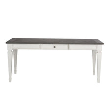 Allyson Park Rectangular Leg Table in Wirebrushed White w/ Charcoal Top
