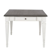 Allyson Park Rectangular Leg Table in Wirebrushed White w/ Charcoal Top
