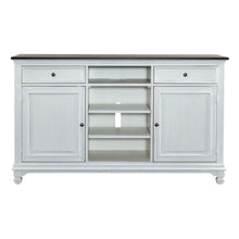 Allyson Park 68 Inch Highboy TV Console in Wirebrushed White w/ Charcoal Top
