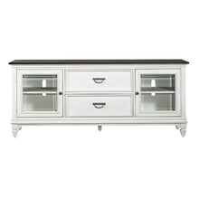 Allyson Park Entertainment Center - Wirebrushed White with Charcoal Tops