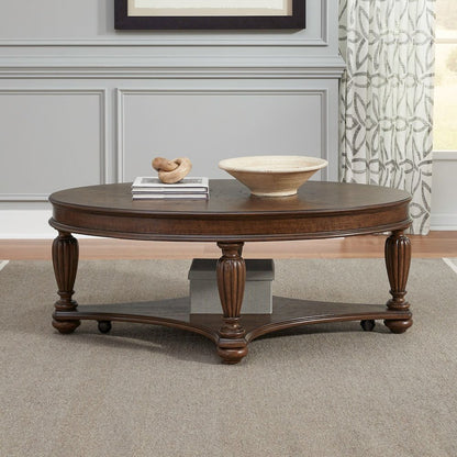 Allington Oval Cocktail Table for Living Room - Satin Sienna
