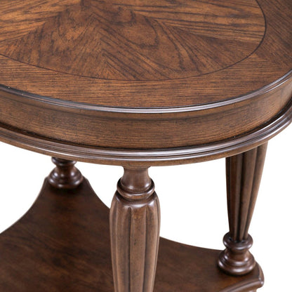 Allington Oval End Table for Living Room - Satin Sienna