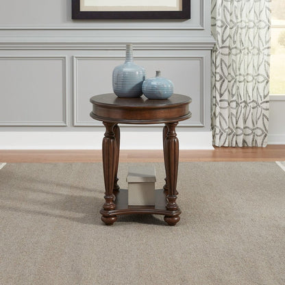 Allington Oval End Table for Living Room - Satin Sienna