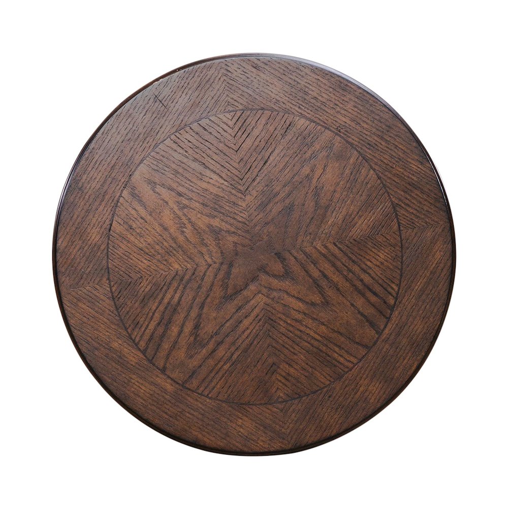 Allington Round End Table for Living Room - Satin Sienna