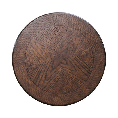 Allington Round End Table for Living Room - Satin Sienna