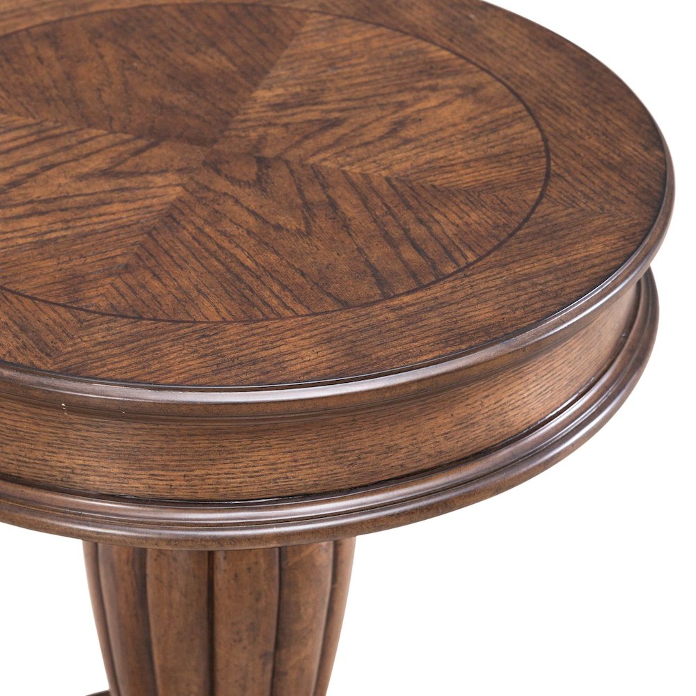 Allington Round End Table for Living Room - Satin Sienna