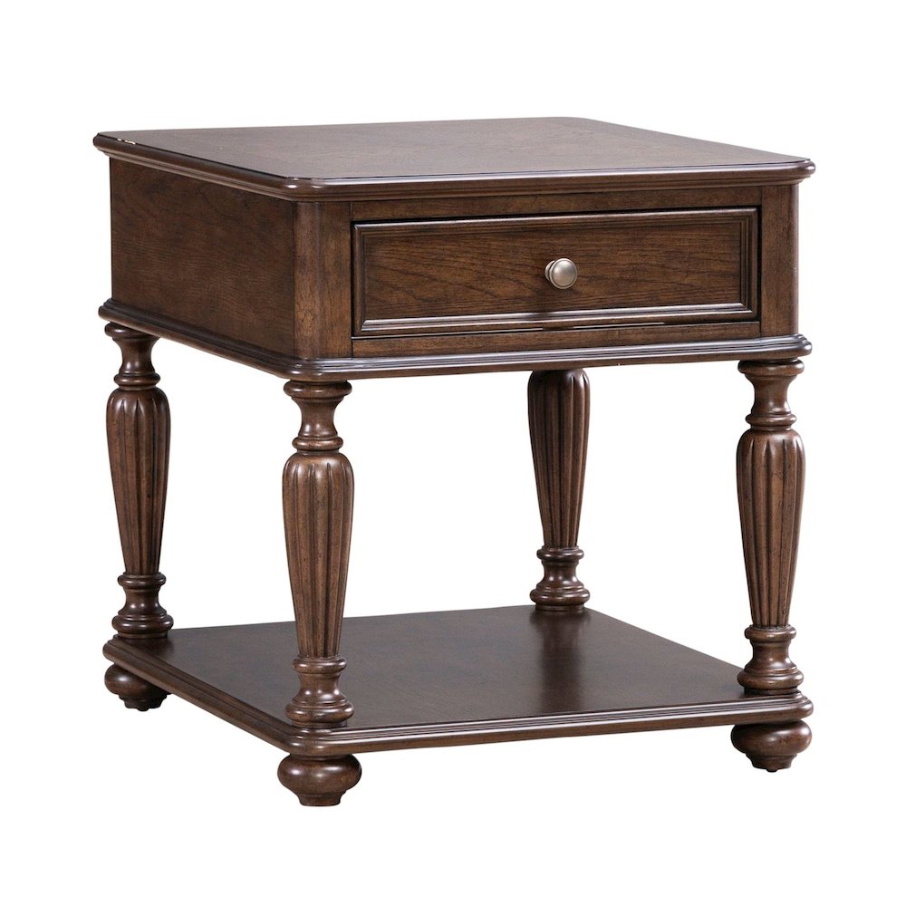 Allington Rectangular End Table for Living Room - Satin Sienna