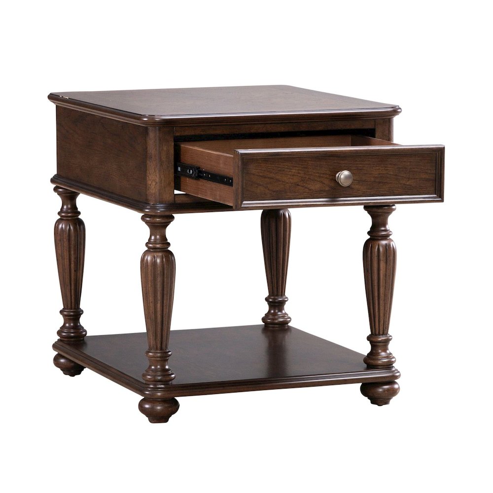 Allington Rectangular End Table for Living Room - Satin Sienna