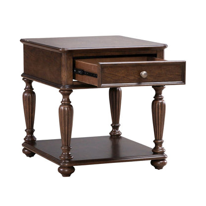 Allington Rectangular End Table for Living Room - Satin Sienna