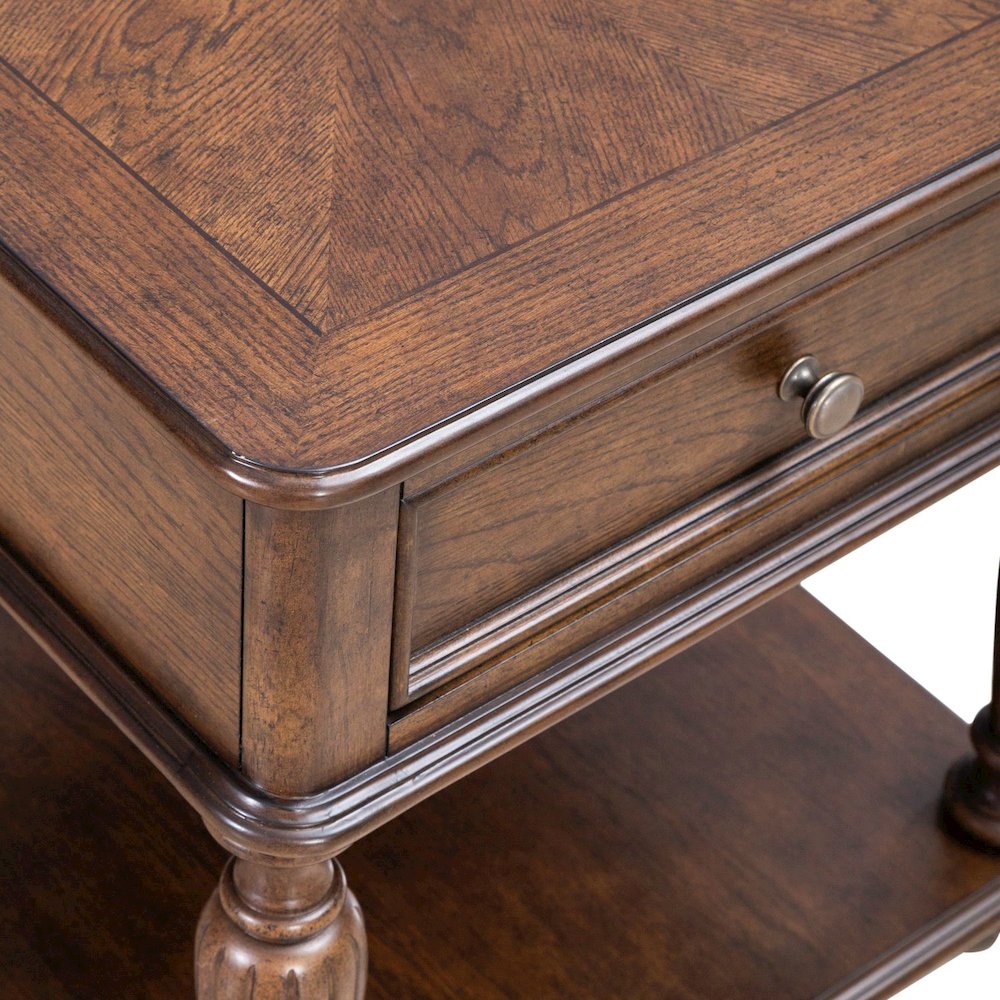 Allington Rectangular End Table for Living Room - Satin Sienna