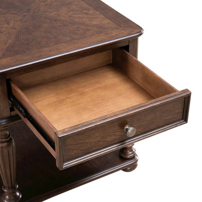 Allington Rectangular End Table for Living Room - Satin Sienna