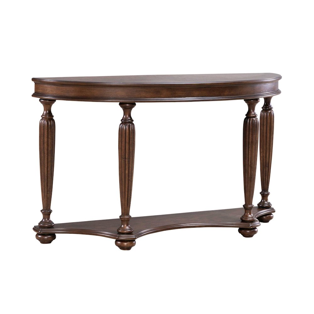 Allington Demilune Sofa Table for Living Room - Satin Sienna