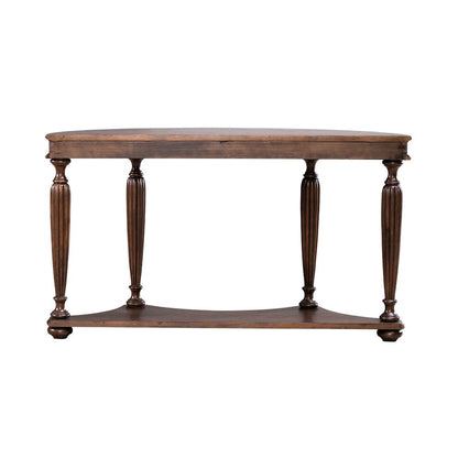 Allington Demilune Sofa Table for Living Room - Satin Sienna