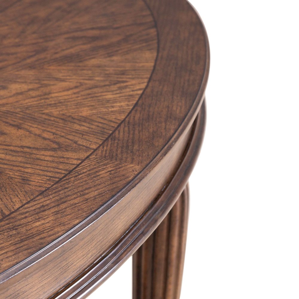 Allington Demilune Sofa Table for Living Room - Satin Sienna