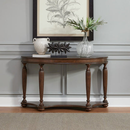 Allington Demilune Sofa Table for Living Room - Satin Sienna