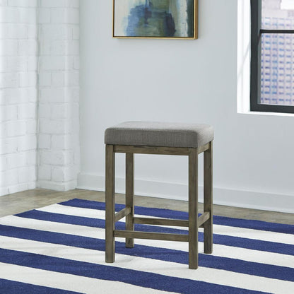 Hayden Way Upholstered Console Stool in Gray Wash