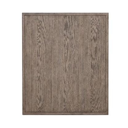 City Scape Metal Accent Oak Wood End Table for Living Room Burnished Beige