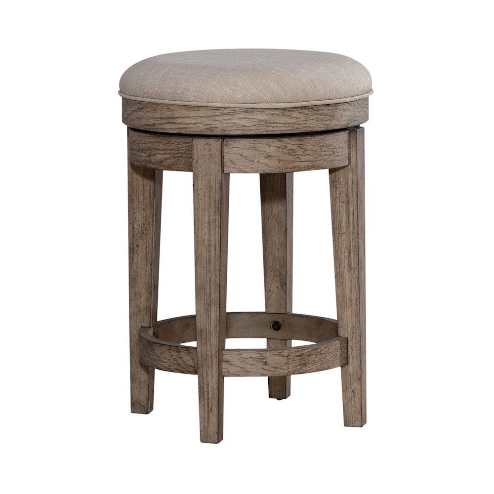 City Scape Upholstered Console Swivel Stool 25" Burnished Beige Oak