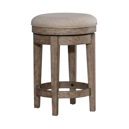 City Scape Upholstered Console Swivel Stool 25" Burnished Beige Oak