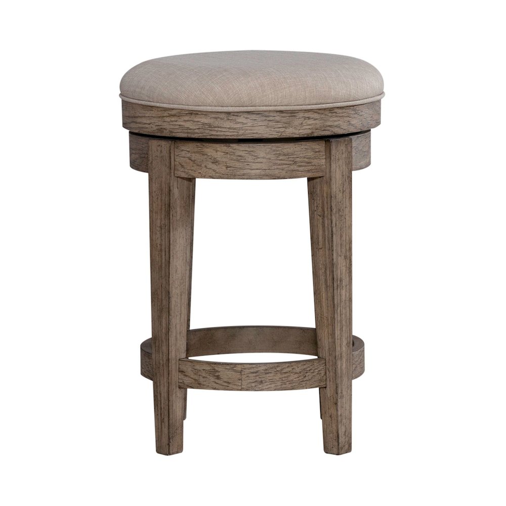 City Scape Upholstered Console Swivel Stool 25" Burnished Beige Oak
