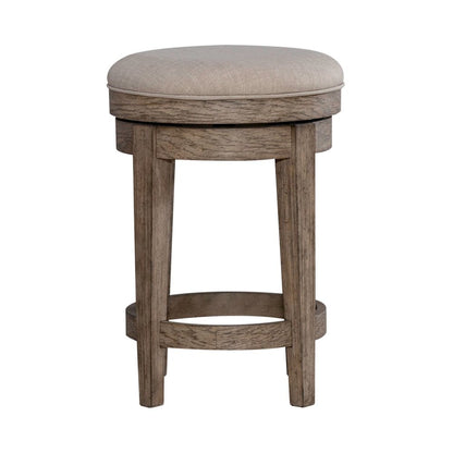 City Scape Upholstered Console Swivel Stool 25" Burnished Beige Oak