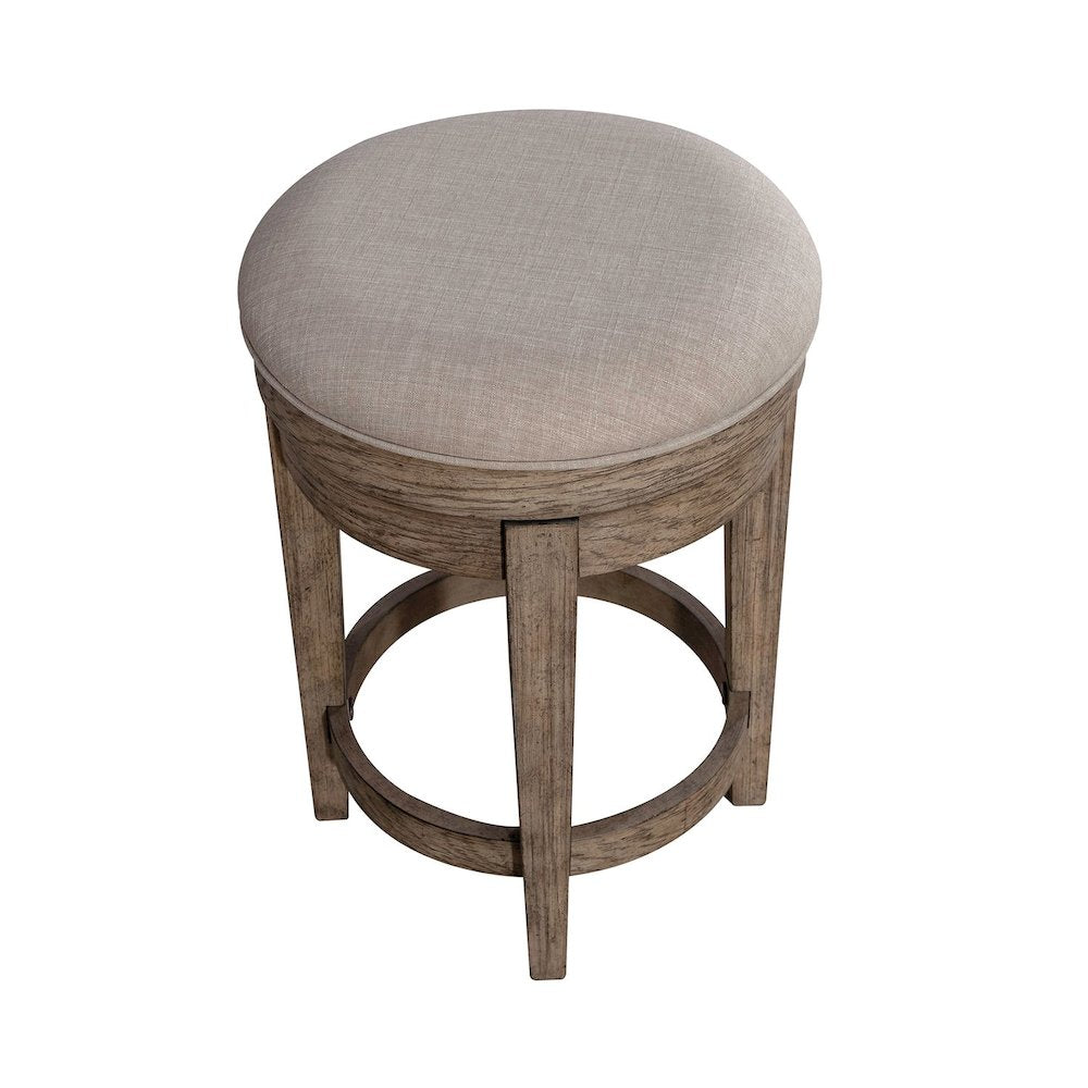 City Scape Upholstered Console Swivel Stool 25" Burnished Beige Oak