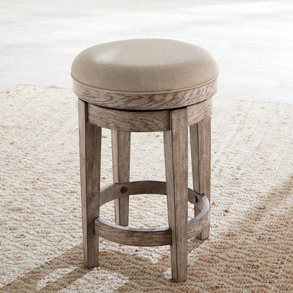 City Scape Upholstered Console Swivel Stool 25" Burnished Beige Oak