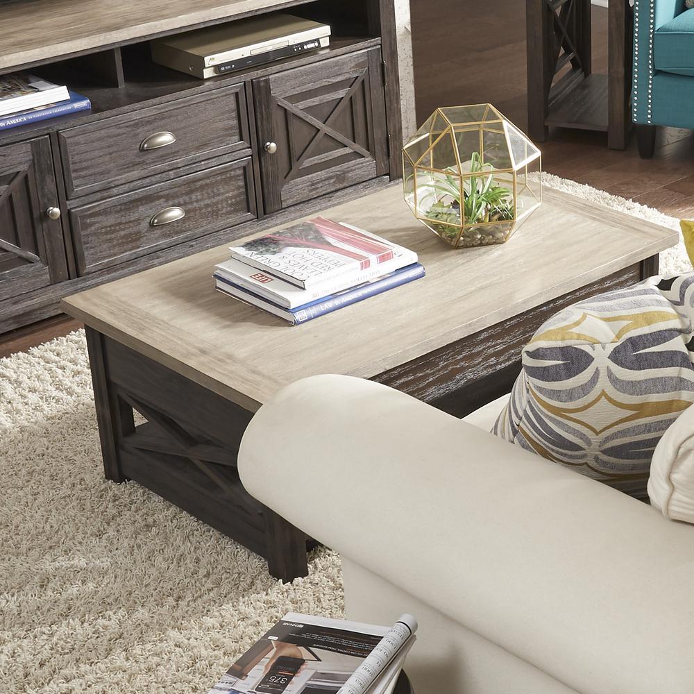 Heatherbrook Lift Top Cocktail Table in Charcoal