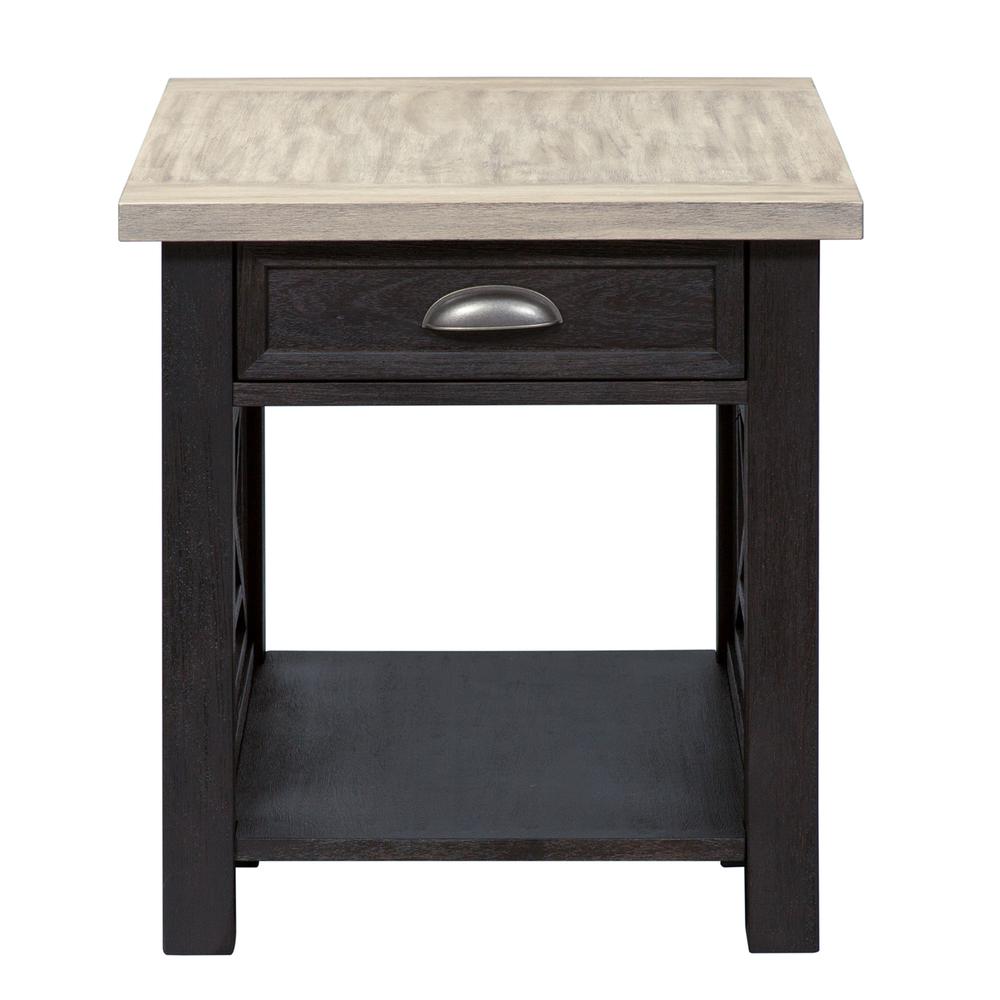 Heatherbrook Drawer End Table in Charcoal