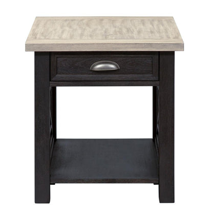 Heatherbrook Drawer End Table in Charcoal