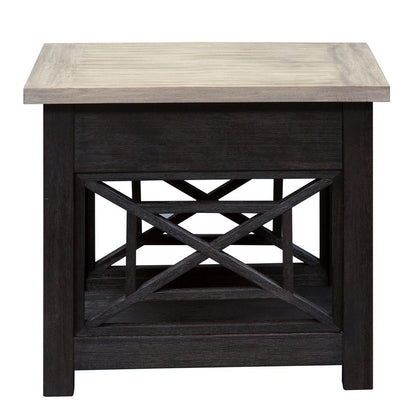Heatherbrook Drawer End Table in Charcoal