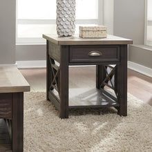 Heatherbrook Drawer End Table in Charcoal
