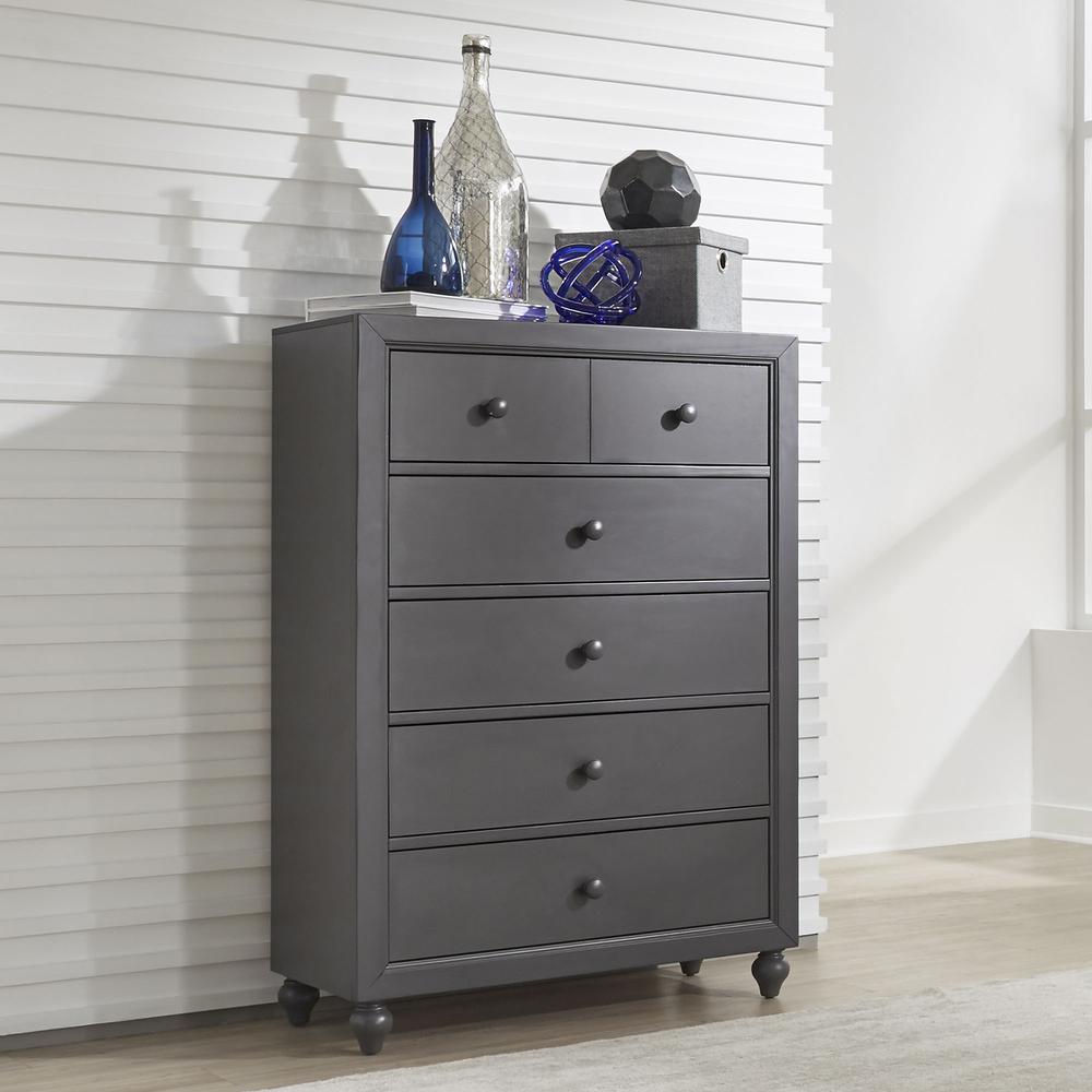 Cottage View 5 Drawer Chest in Dark Gray