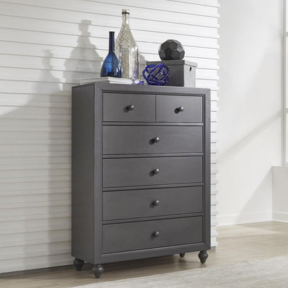 Cottage View 5 Drawer Chest in Dark Gray
