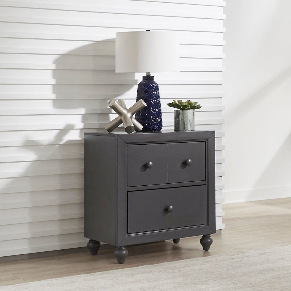 Cottage View Night Stand in Dark Gray