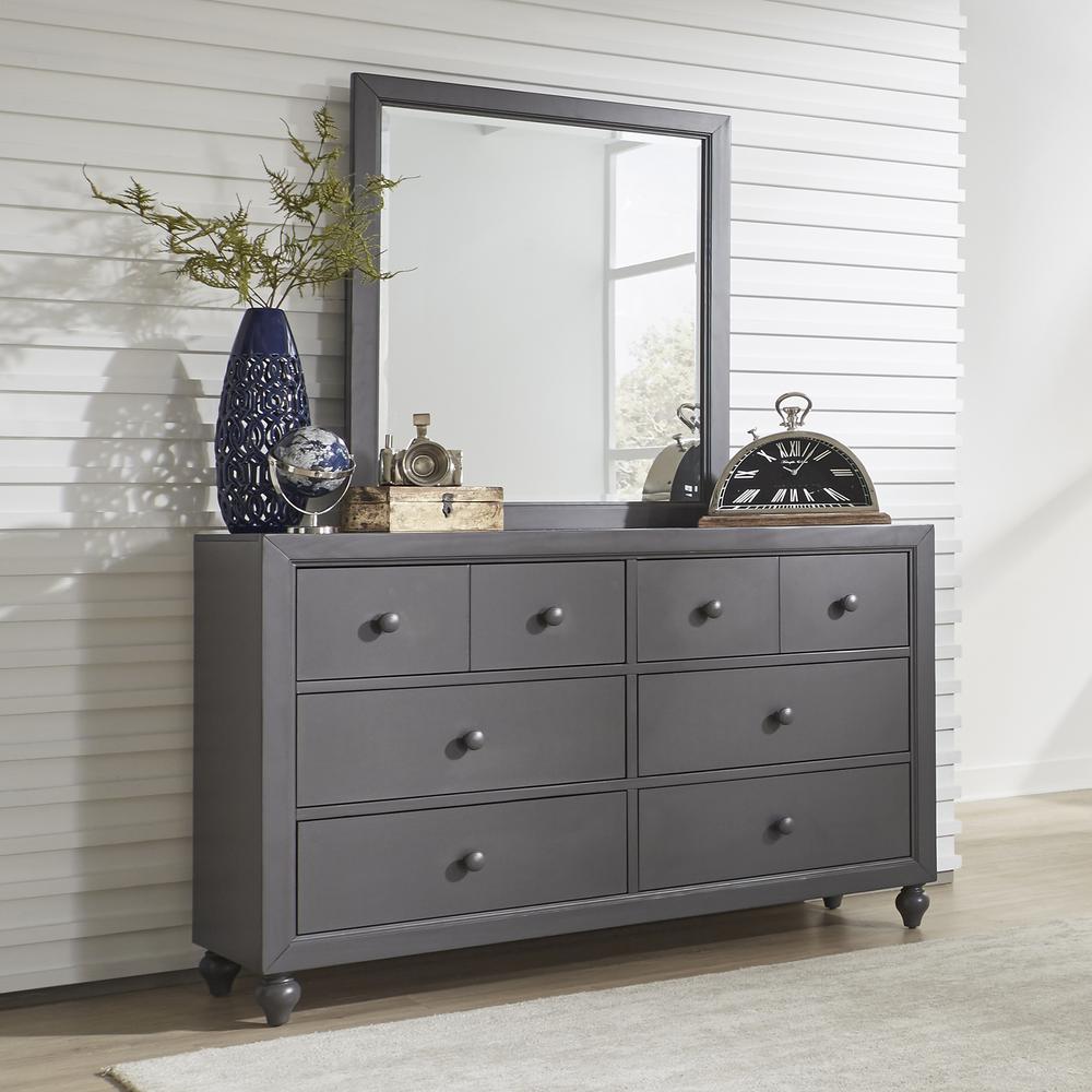 Cottage View Dresser & Mirror in Dark Gray