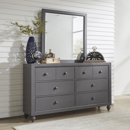 Cottage View Dresser & Mirror in Dark Gray