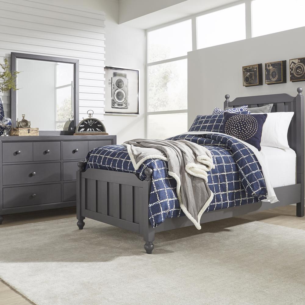 Cottage View Twin Panel Bed in Dark Gray