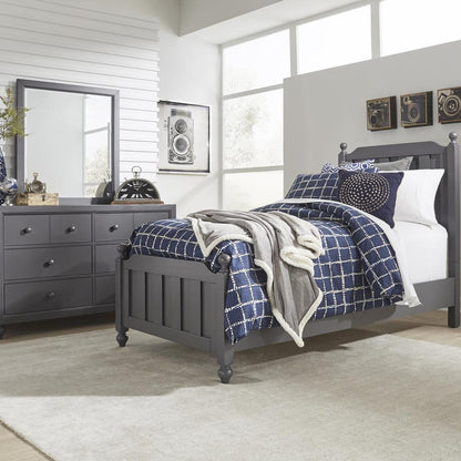 Cottage View Twin Panel Bed in Dark Gray