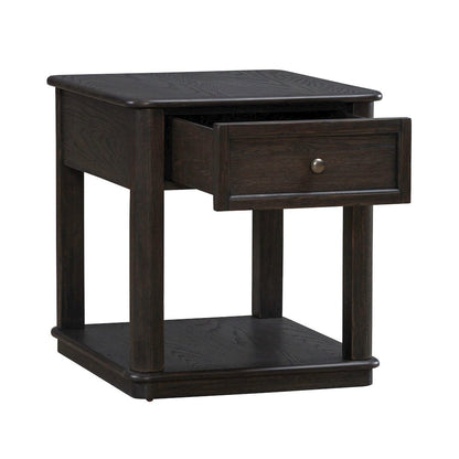 Wallace End Table for Living Room - Aged Oak