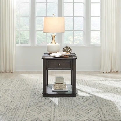 Wallace End Table for Living Room - Aged Oak