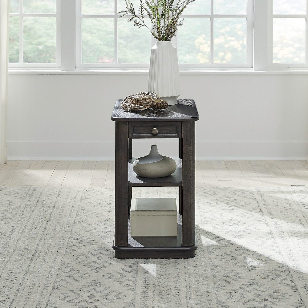 Wallace Chair Side Table for Living Room - Aged Oak