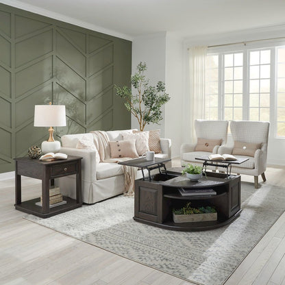 Wallace 3 Piece Set for Living Room - Cocktail Table, 2 End Tables - Aged Oak