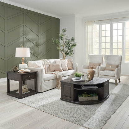 Wallace 3 Piece Set for Living Room - Cocktail Table, 2 End Tables - Aged Oak